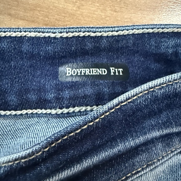 Judy Blue Mid-Rise Cuffed Destroyed Boyfriend Denim Jeans  Size 16W Medium Blue - Picture 4 of 12